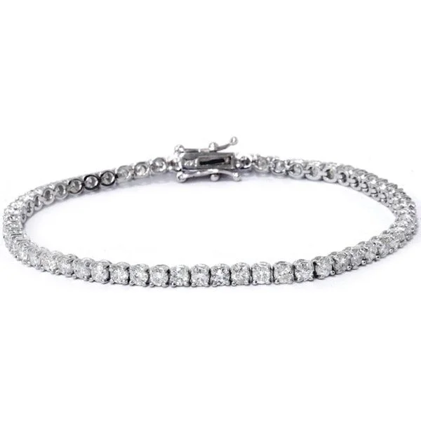 Peak stone bracelet-14k White Gold 4ct TDW Diamond Tennis Bracelet