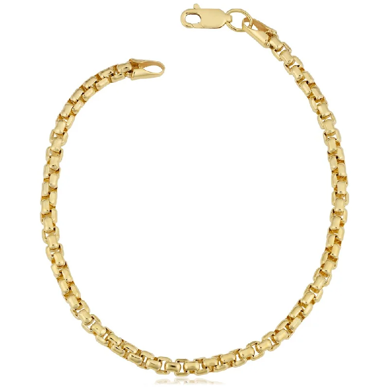 Sleek design bracelet-14k Yellow Gold Filled 3.5-mm Round Box Link Chain Bracelet (7.5 or 8.5 inches)