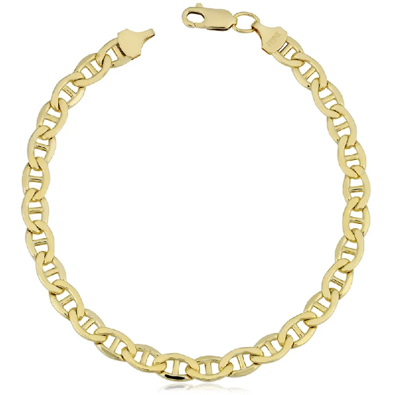 Glinting link bracelet-14k Yellow Gold Filled 5.9-mm Mariner Link Chain Men's Bracelet (8.5 inches)