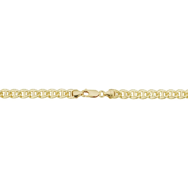 Smooth sweep bracelet-14k Yellow Gold Filled 6.8 millimeter Solid Flat Mariner Chain Bracelet for Men (8.5 inches)