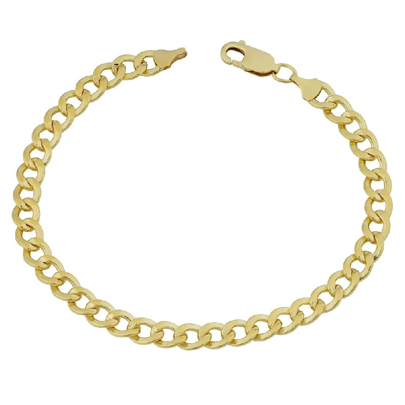 Long diamond bracelet-14k Yellow Gold Filled 6mm High Polish Men's Miami Cuban Curb Link 8.5-inch Bracelet