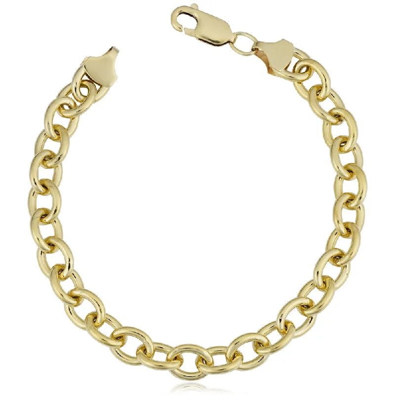 Six-heart bracelet-14k Yellow Gold Filled 7.5-mm Bold Oval Link Chain Bracelet (7.5 or 8.5 inches)