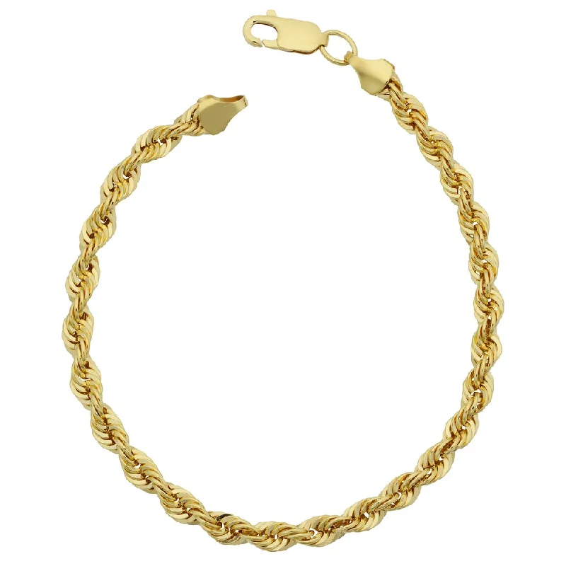 Bud-shaped bracelet-14k Yellow Gold Filled Men's Bold 4.2-mm Rope Chain Bracelet (7.5 or 8.5 inches)