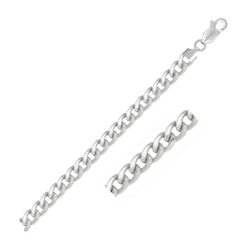 Tapered stone bracelet-6.7mm 14k White Gold Light Miami Cuban Bracelet