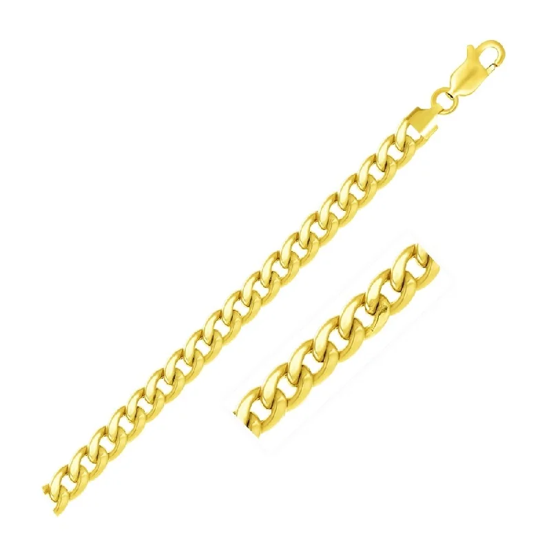 Mist gem bracelet-6.7mm 14k Yellow Gold Light Miami Cuban Bracelet