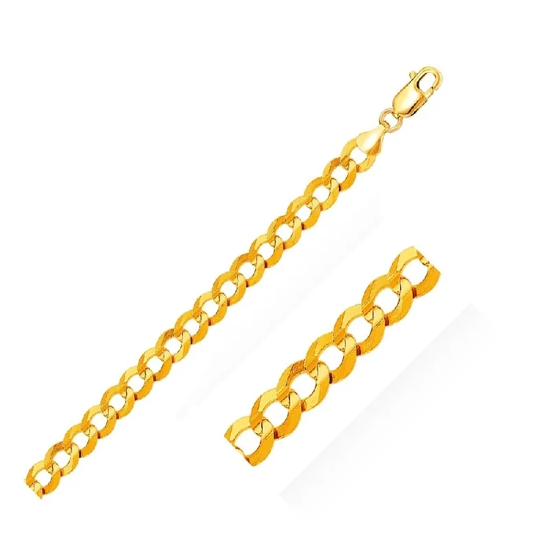 Lustrous minimalist bracelet-8.2mm 10k Yellow Gold Curb Bracelet