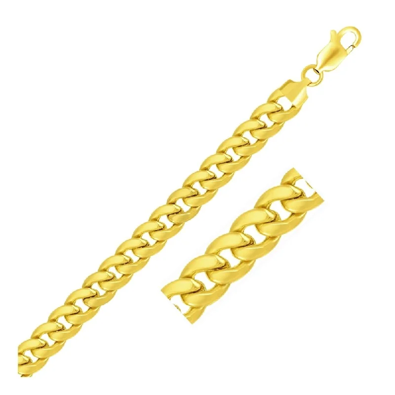 Nested stone bracelet-9.3mm 10k Yellow Gold Light Miami Cuban Bracelet