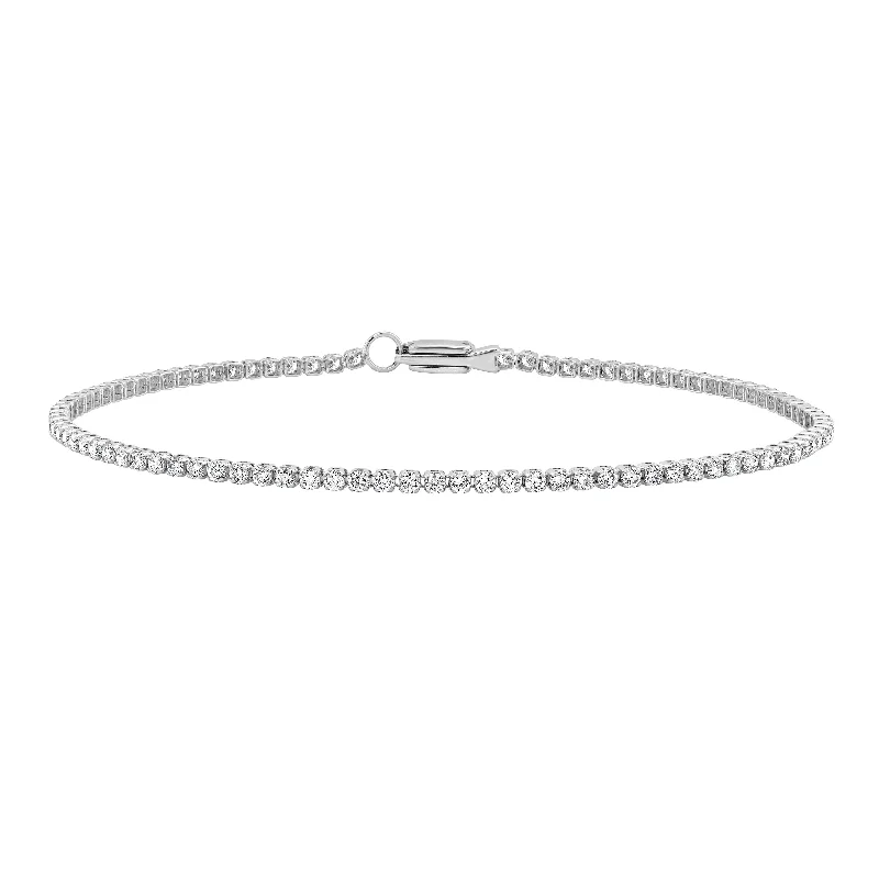 High gem bracelet-Auriya 14K Gold Adjustable Lab Grown Round Diamond Tennis Bracelet 1.00 ct. tw. (E-F VS)