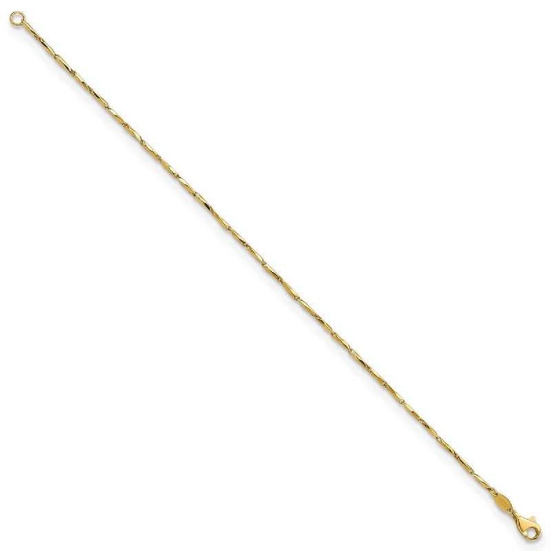 Rich marble bracelet-Curata 14k Gold Polished Fancy Link Bracelet 7.25 Inch