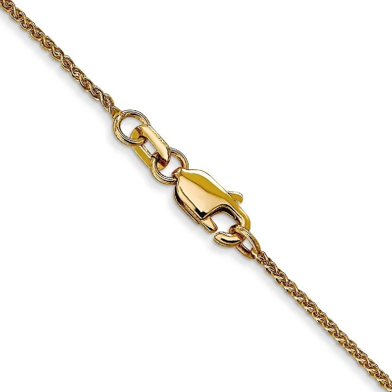 Textured bracelet-Curata 14k Lobster Claw Closure 1mm Solid Sparkle Cut Spiga Chain Bracelet