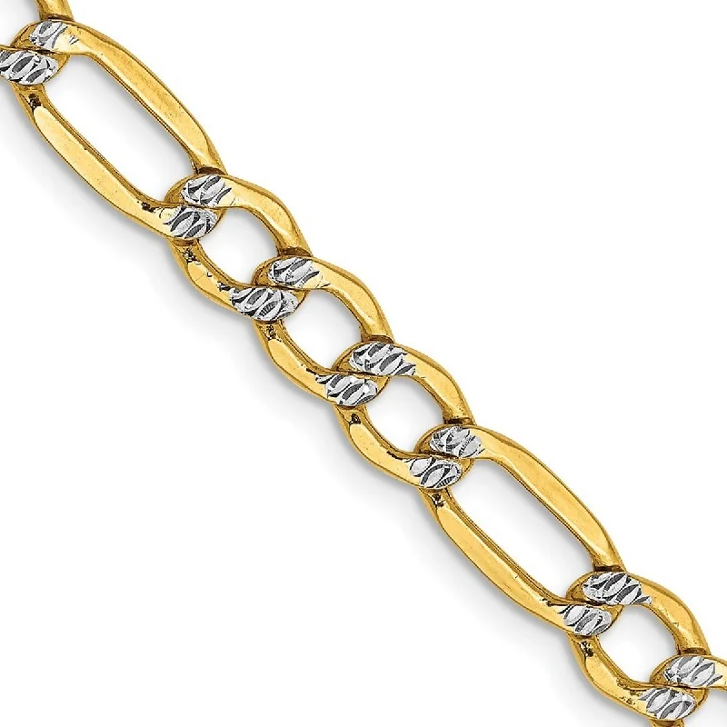 Rising ridge bracelet-Curata 14k Solid Sparkle Cut Lobster Claw Closure 4.5mm Pave Curb Chain Bracelet 8 Inch