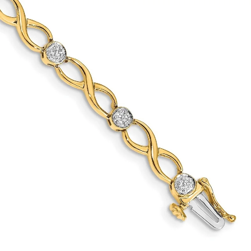 Deep-set stone bracelet-Curata 5mm 14k Diamond Bracelet