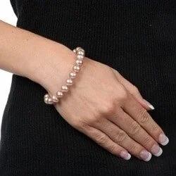 Sleek tungsten bracelet-DaVonna 14k Gold 9-10mm Pink freshwater Pearl Bracelet 7.25-inch