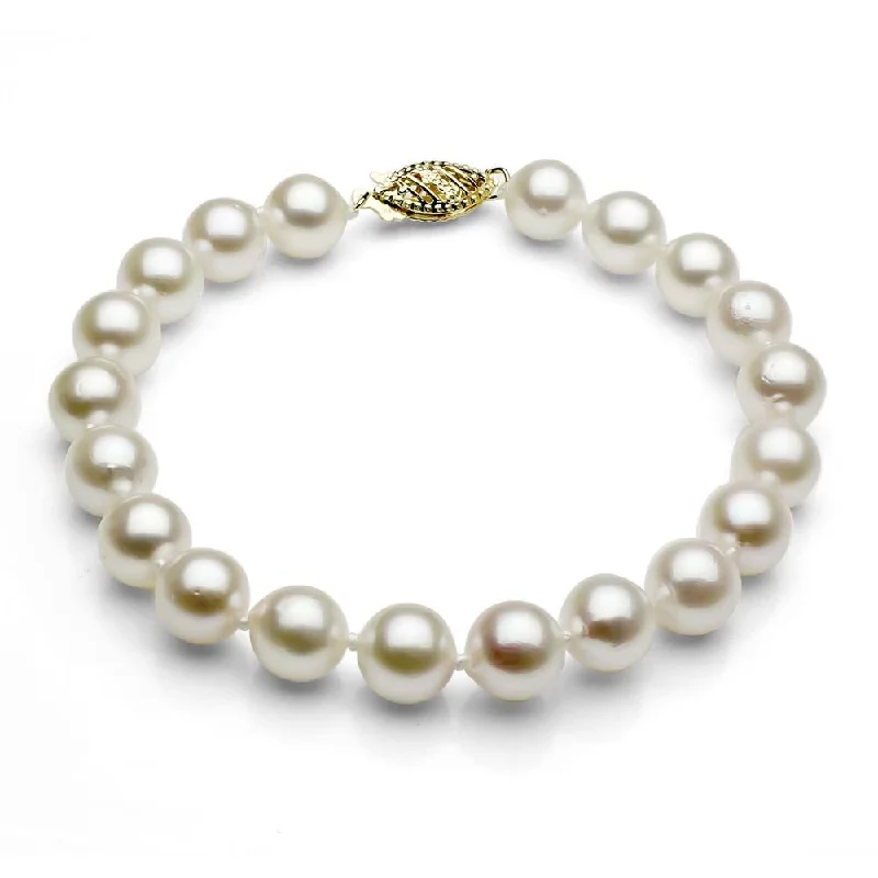 Bold agate bracelet-DaVonna 14k Gold White Cultured FW Pearl Bracelet (7.5-8mm)(set of 5)