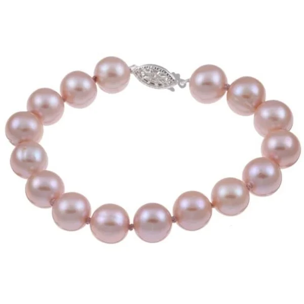 Rich marble bracelet-DaVonna Silver Pink FW Pearl Bracelet (9-10mm)