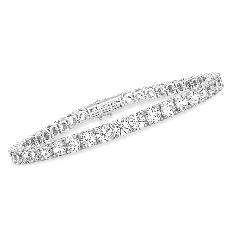 Frosty topaz bracelet-Diamond2Deal 14k Gold Round Cut Lab Grown Diamond Tennis Bracelet for Women (2 ct to 10 ct, Color-D, Clarity- VS)