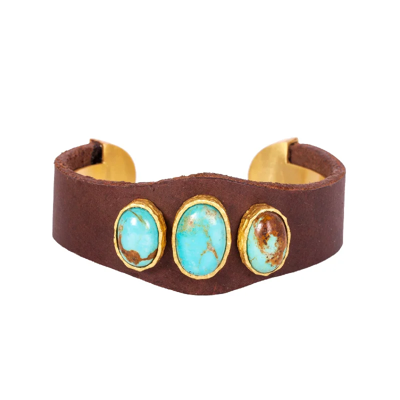 Deep-set stone bracelet-Earthy Cuff