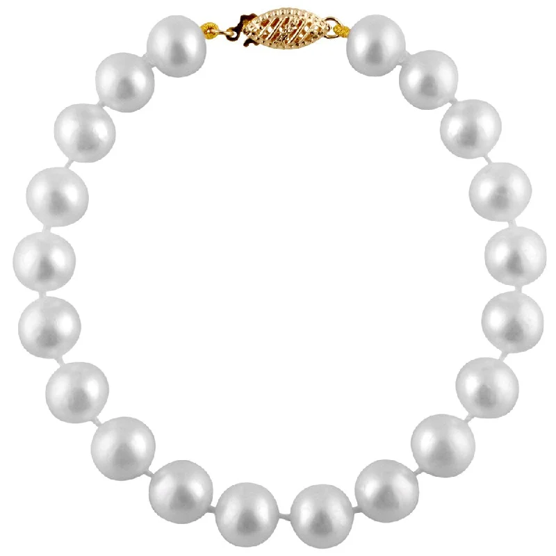 Lustrous citrine bracelet-Freshwater Pearl Bracelet (6-7 mm) - White