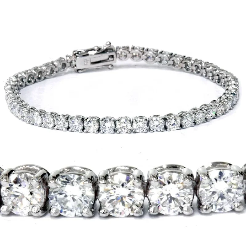 Radiant stone bracelet-G/VS 7Ct TW Round Lab Grown Diamond Women's Tennis Bracelet 14K Yellow Gold 7"