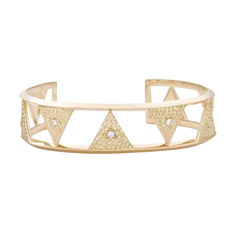 Chiseled gem bracelet-Gilded Cuff