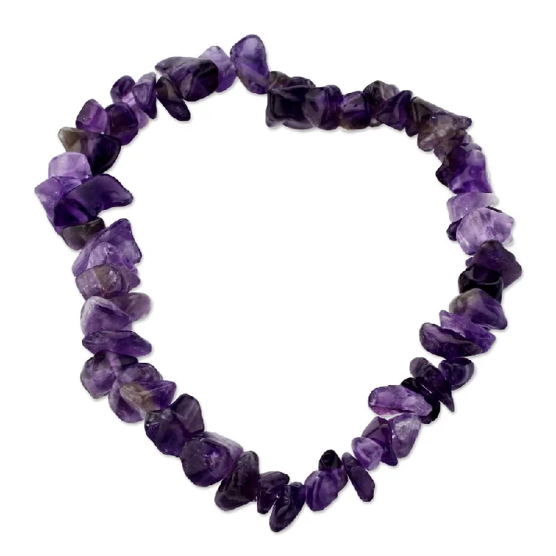 Long diamond bracelet-Handmade Amethyst 'Nature's Wisdom' Bracelet (Peru)