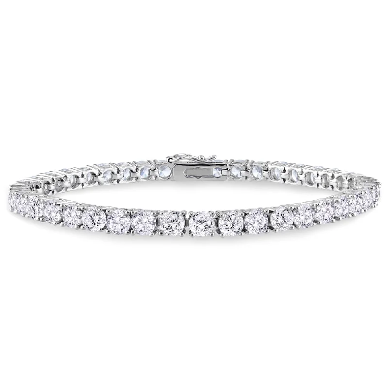 Dome motif bracelet-Miadora Sterling Silver Cubic Zirconia Tennis Bracelet