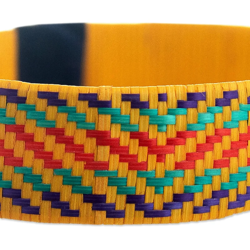 Rough rim bracelet-Novica Handmade Joyful Sun Dance Natural Fiber Cuff Bracelet