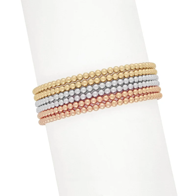 Radiant onyx bracelet-Ready, Set, Stack | Gold + Silver + Rose Gold Bracelet Set