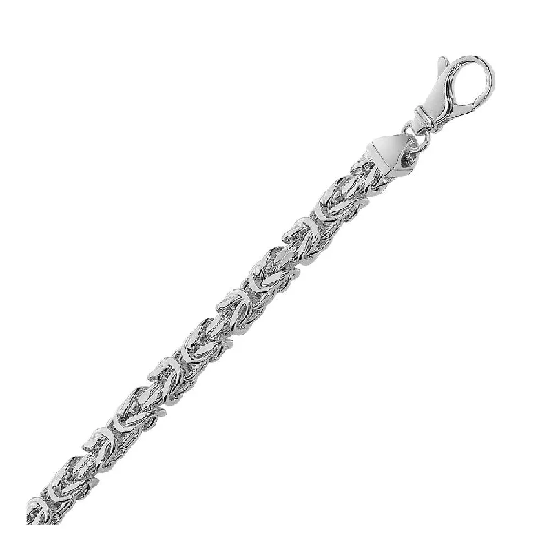 Jutting gem bracelet-Sterling Silver Men's Bracelet in Miami Cuban Chain Style