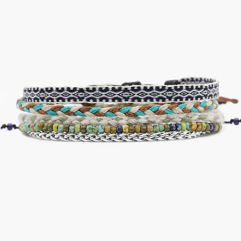 Grooved band bracelet-The Cartagena Stack