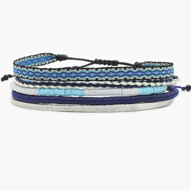 Ripple design bracelet-The Positano Stack