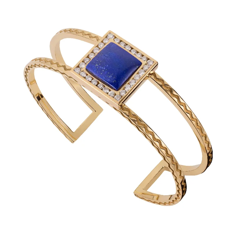 Pierced design bracelet-Wave Square Cuff