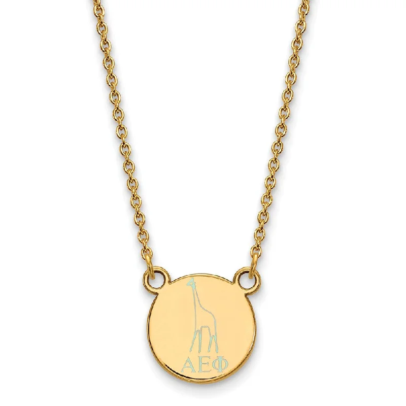 14K Plated Silver Alpha Epsilon Phi XS (Tiny) Enamel Necklace