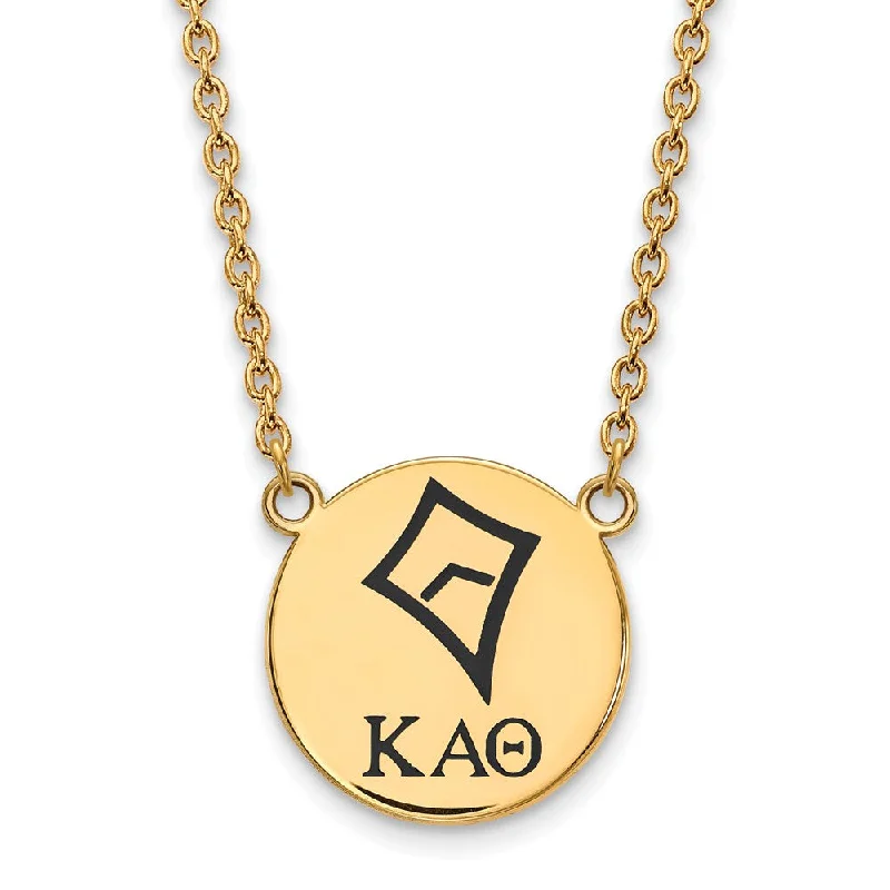 14K Plated Silver Kappa Alpha Theta Large Enamel Necklace