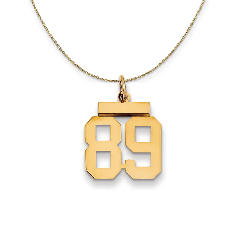 Pentagon pendant necklace-14k Yellow Gold, Athletic, Sm Polished Number 89 Necklace