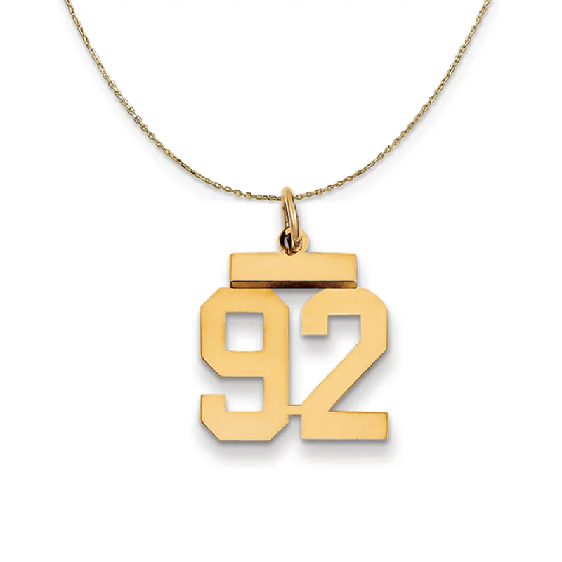 Rough rim necklace-14k Yellow Gold, Athletic, Sm Polished Number 92 Necklace