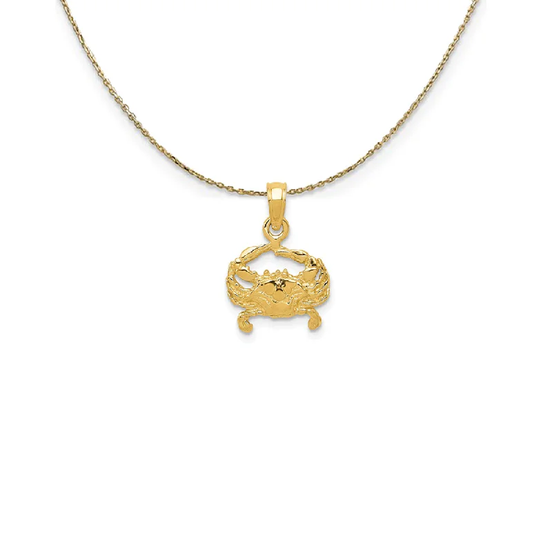 14k Yellow Gold Crab Necklace