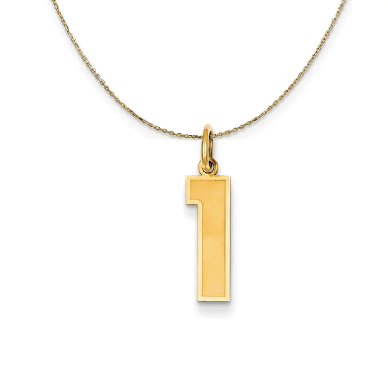 Ridged edge necklace-14k Yellow Gold, Jersey, Med Number 1 Necklace