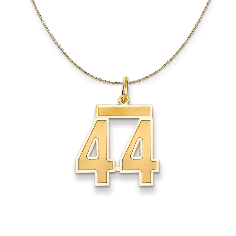 14k Yellow Gold, Jersey, Med Number 44 Necklace