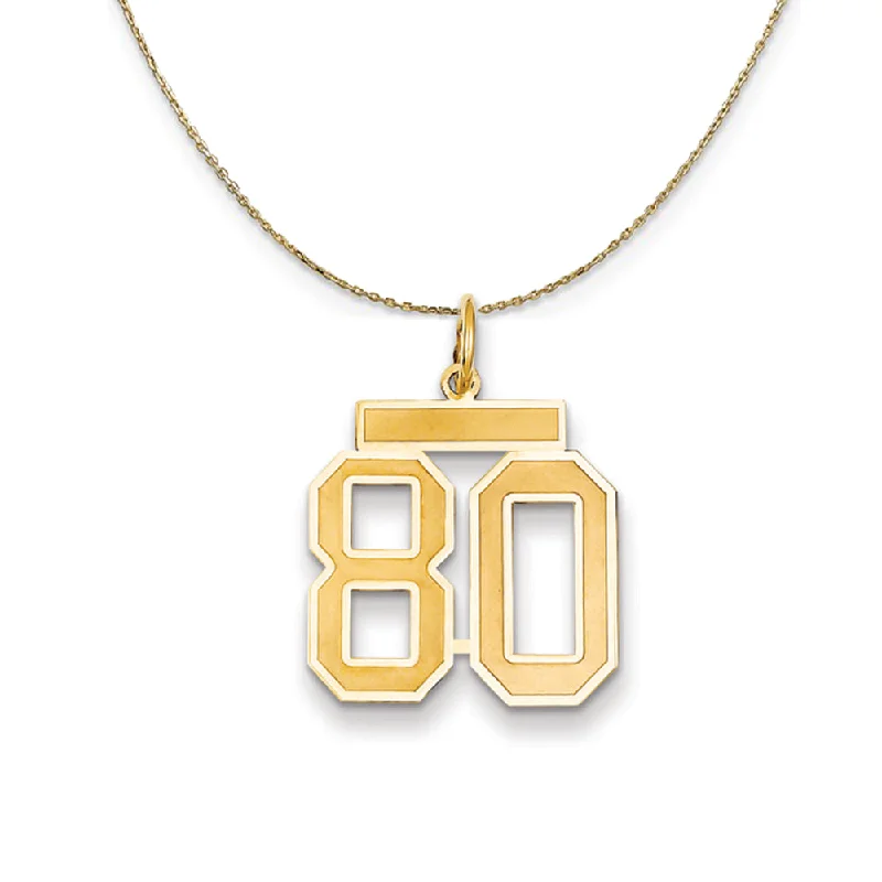 Astral design necklace-14k Yellow Gold, Jersey, Med Number 80 Necklace