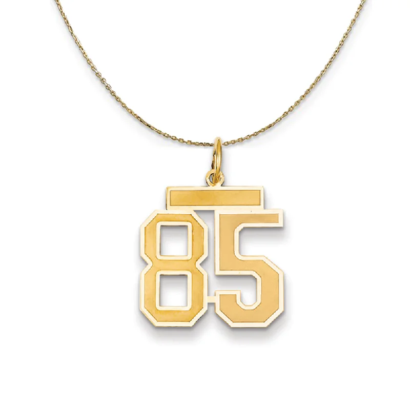 14k Yellow Gold, Jersey, Med Number 85 Necklace