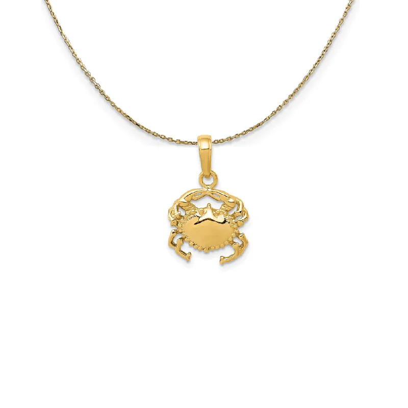 Ridged pattern necklace-14k Yellow Gold Polished Crab Necklace