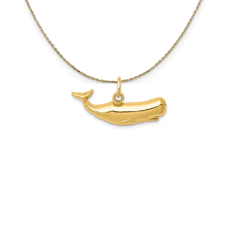 Sleek-cut necklace-14k Yellow Gold Sperm Whale Necklace