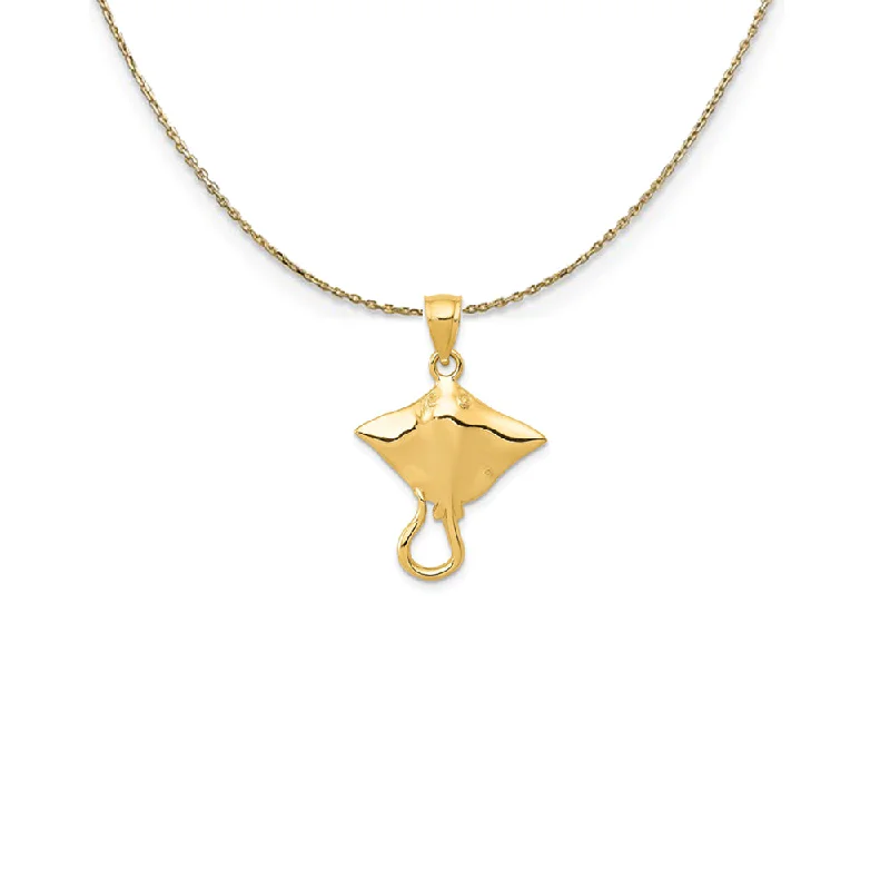 14k Yellow Gold Stingray Necklace