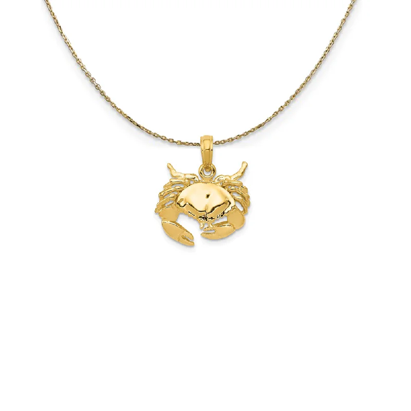 14k Yellow Gold Stone Crab Necklace