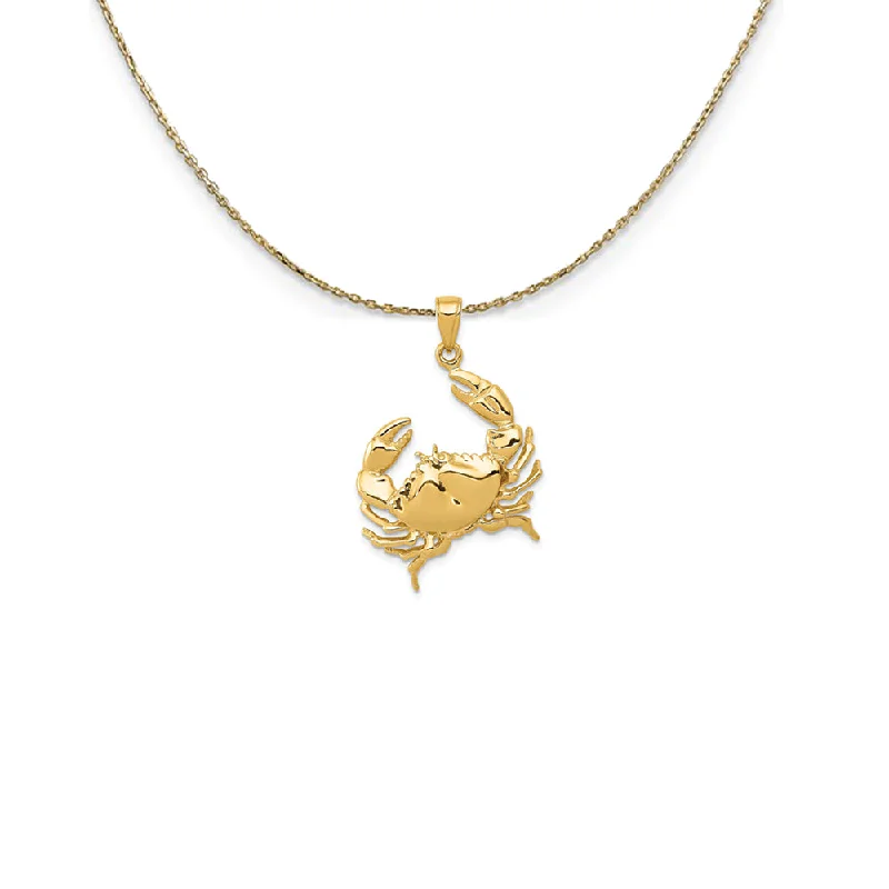 Long diamond necklace-14k Yellow Gold Stone Crab Necklace