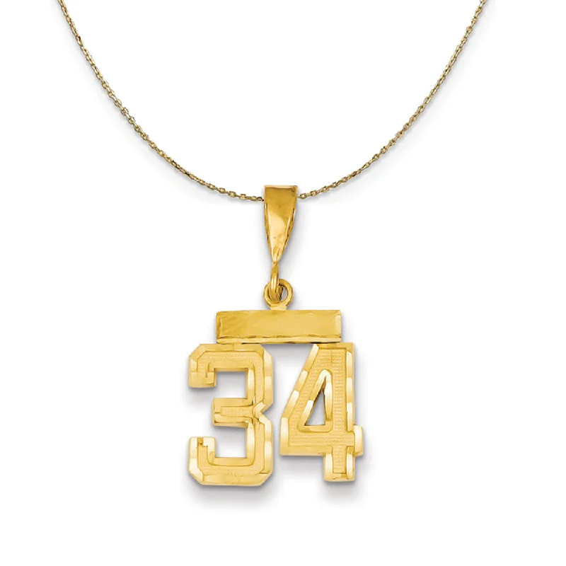 Ridged pattern necklace-14k Yellow Gold, Varsity, Sm D/C Necklace Number 34