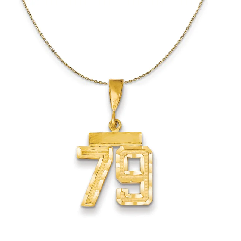 14k Yellow Gold, Varsity, Sm D/C Necklace Number 79