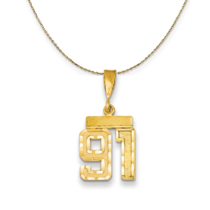 14k Yellow Gold, Varsity, Sm D/C Necklace Number 91