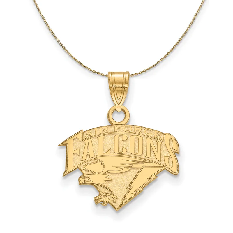 Glinting gem necklace-14k Yellow Gold Air Force Academy Small Logo Necklace